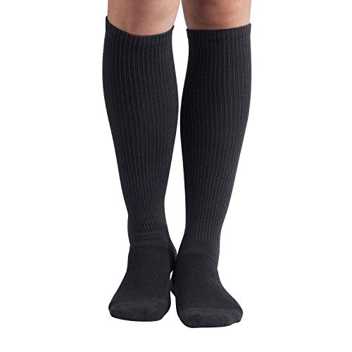 Athlemo 6Pairs Bamboo Moisture Wicking Compression Socks 8-15 mmHg for Men Knee High Socks 2Black2Grey2White 9-11, 2black2grey2white, 9-11