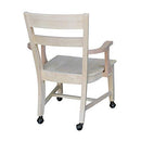 International Concepts Dining Chair with Casters, Unfinished