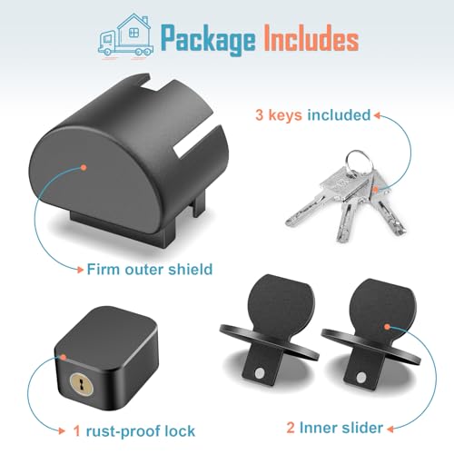 NenNicht Trailer Lock Fits 2" and 2-5/16"-Inch Couplers, Anti Theft Heavy-Duty Steel Trailer Hitch Locks, Camper Accessories for Travel Trailers Boats Trucks Rvs Coupler Lock