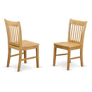 East West Furniture NFC-OAK-W Dining Chair Set with Wood Seat Oak Finish Set of 2