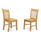 East West Furniture NFC-OAK-W Dining Chair Set with Wood Seat Oak Finish Set of 2
