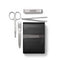 MANSCAPED™ Shears 2.0 Tempered Stainless Steel Men's Nail Kit, Fingernail Clippers, Safety Scissors, Tweezers and Nail File, Travel Manicure Set, 4-Piece Luxury Men's Grooming Kit with Compact Case