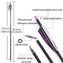 ZSHJGJR 30 Inch Archery Carbon Arrows Hunting Arrows with 4” Turkey Feather Targeting Practice Arrows Spine 500 for Compound & Recurve & Traditional Bow 6/12pcs (12 x Purple Arrows)