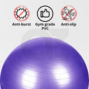 Verpeak Anti-Burst Gym Ball with Air Pump for Yoga Pilates Home Exercise Balance Stretching Physiotherapy - Supports up to 250kg Black 85cm