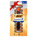 BIC Hybrid 3 Advance Men's Razors Kit - Pack of 1 Handle and 6 Cartridges