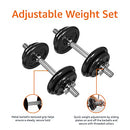 Amazon Basics Adjustable Barbell Lifting Dumbbells Weight Set with Case, 38 Pounds/17.2 Kg, Black