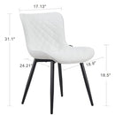 Kidol & Shellder White Leather Dining Chairs Set of 2 with Soft Cushion,Loads Up to 300lbs,8mins to Assemble