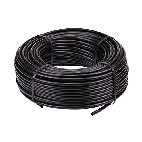 Raindrip 052050 1/2-Inch Drip Irrigation Supply Tubing, 500-Foot, for Drip Emitters, Irrigation Parts, and Drip Systems, Black Polyethylene