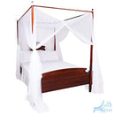 (White) - Just Relax Four Corner Post Elegant Mosquito Net Bed Canopy Set, White, Full/Queen/King, 86.6x 78.18cm x 250cm