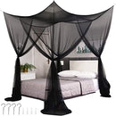 AUTOWT Mosquito Net for Double to King Size Bed Canopy - Mesh Square Mosquito Netting with 4 Openings & 4 Hanging Loops - Bed Curtains from Ceiling for Girls Room