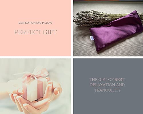 Zen Nation Yoga Eye Pillow- Lavender and Flaxseed - Includes Washable Cover - for Dry Eyes, Yoga, Relaxation, Sleep, Stress Relief, Aromatherapy. All Natural