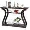 ZenStyle Wood Console Table with Curved Legs and Shelf, 3 Tier Modern Accent Sofa Table for Entryway, Living Room, Hallway, 47 in Wide, Easy Assembly (Cappuccino/Dark Brown)