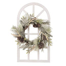 glitzhome Window Frame Wall décor Rustic Arch Wooden Window Pane Country Farmhouse Decorations 36" H x 20" L