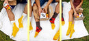 Rainbow Socks - Men Women Funny Meal Socks Box - 5 Pairs - Burger Fries Bier - Size S/M ( AU Woman 5-9 / Man 3-7)