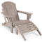 ABCPATIO Folding Adirondack Chair with Footrest - Outdoor Weather Resistant Plastic Adirondack Chairs with Detachable Ottoman, Stackable Seating with Cup Holder for Patio (Seat Width 20", Light Brown)