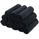 POLYTE Premium Microfiber Cleaning Towel,16 x 16 in, 12 Pack (Black)