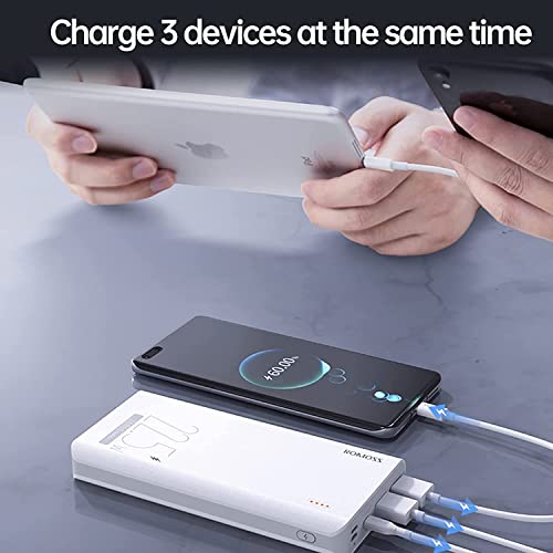 ROMOSS Sense6F 20000mAh Power Bank, Fast Charging 22.5W & PD 20W USB C Portable Charger, 3 Outputs External Battery Pack for iPhone 13/12/11, Samsung S22/S21/S10, iPad, Most Phones and Smart Devices