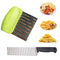 2Pcs Crinkle Cutter Cutting Tool,Stainless Steel Potato Dough Waves Crinkle Cutter Slicer for Food Fruit Veggie Salad Carrots French Fries