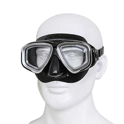 (Myopia 550) - EnzoDate Optical Diving Gear Kit Myopia Snorkel Set, Different Strength for Each Eye, Nearsighted Dry Top Scuba Mask