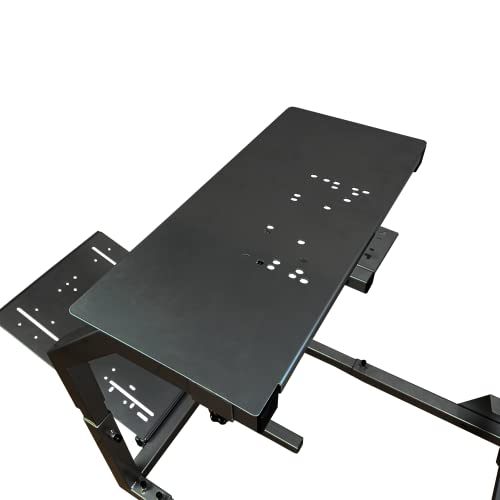 GTR Racing Simulator GTAF-BLK-S105LBKRD - GTA-F Model (Black) Triple or Single Monitor Stand with Black/Red Adjustable Leatherette Seat, Racing Simulator Cockpit Gaming Chair Single Monitor Stand