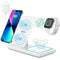 Wireless Charging Station, 3 in 1 Wireless Charger Stand, Fast Wireless Charging Dock for iPhone 15/14/13/12/11/Pro/X/Max/XS/XR/8/Plus, for Apple Watch7/6/5/4/3/2/SE, for Airpods 3/2/Pro(White)