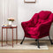 AcozyHom Modern Fabric Large Lazy Chair, Accent Oversized Comfy Reading Chair, Thick Padded Cozy Lounge Chair with Armrest, Steel Frame Leisure Sofa Chair for Living Room, Bedroom, Dorm, Burgundy