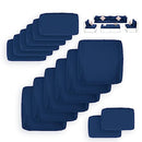 FINCATI 14Pack Patio Cushion Covers Replacement,Outdoor Patio Sectional Cushion Covers,27x27 inch Outdoor Sofa Replacement Cushions Covers for Furniture Seat Chair Pillow,Only Cover Navy Blue