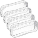 Tatuo 4 Pieces Clear PVC Zipper Pen Pencil Case, Big Capacity Pencil Bag Makeup Pouch Students Stationery (White)