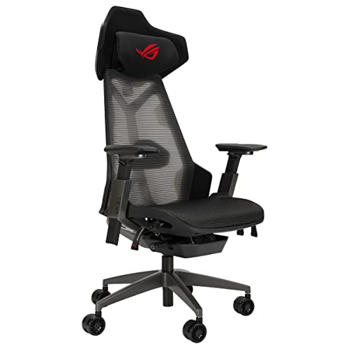 ASUS ROG Destrier Ergonomic Gaming Chair, 2-Way headrest 40°, 2-Way Lumbar, 2-Way armrest 360°, Adjustable seat Depth and Height, Recline 4 Lock Angles, Mobile Gaming Mode, Aluminum Frame, mesh