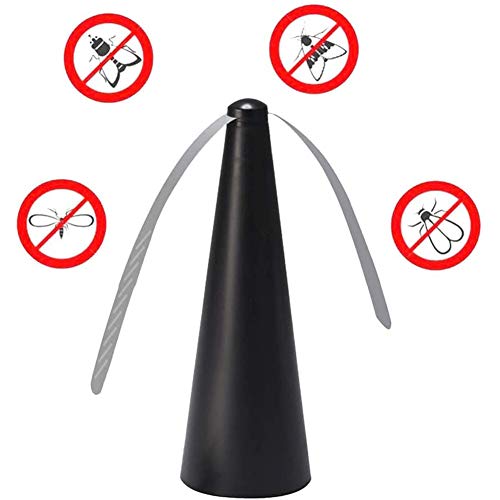 Bug Repellent Fly Free Entertaining Chemical Repellent Fly Fan Outdoor Indoor Home Keep Flies Away from Your Food, Safe to Touch, No Chemicals, Cleaner, Safer Than Fly Swatters and Traps (Silver)