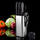 RAXCO Knife Set,10-in-1 Knife Sets for Kitchen with Block,Kitchen Knife Set with Small Knife Block & Sharpener, Knives Set for Kitchen Perfect for Small Kitchen