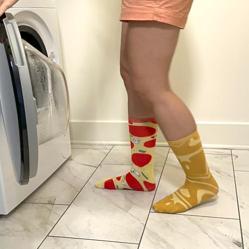 Fairly Odd Novelties Pizza Socks Funny Colorful Novelty Men's and Women's Unisex Dress Socks, Yellow, 5