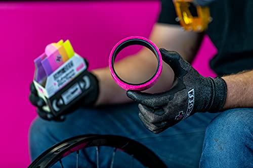 Muc-Off 20072 Tubeless Rim Tape, 30mm - Pressure-Sensitive Adhesive Rim Tape for Tubeless Bike Tyre Setups - 10 Metre Roll with 4 Seal Patches