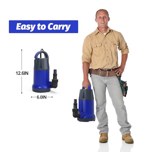Portable Pump for Swimming Pool/Garden Submersible Sump Pump Submersible 1HP Water Draining Pump Electric Portable Utility Pump