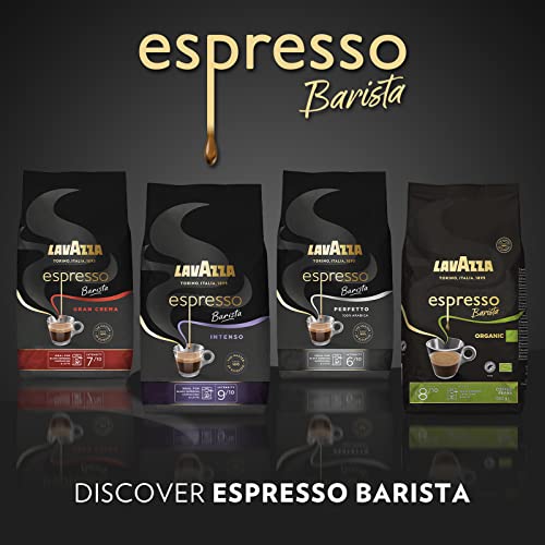 Lavazza, Espresso Barista Organic, Coffee Beans, Ideal for Espresso Coffee Machines, Aromatic Notes of Dried Fruits and Hazelnuts, Premium Arabica and Robusta, Intensity 8/10, Medium Roasting, 1 kg