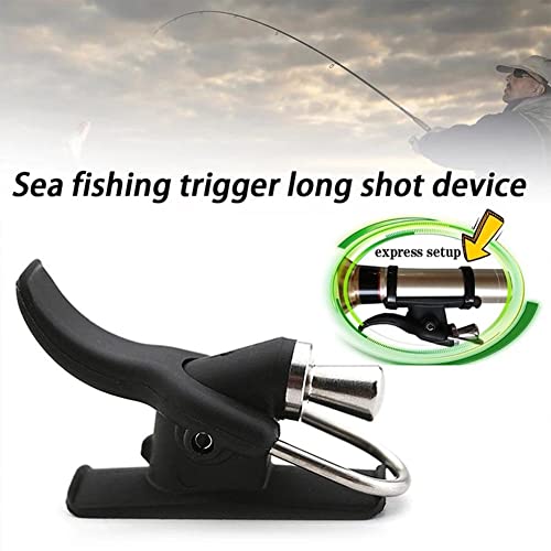 LIZHOUMIL 2 Pack Sea Fishing Casting Trigger, Casting Cannon Clip, Bionic Finger, Thumb Button, Fixed Spool Casting Aid for Sea Shore Beach Fishing Black