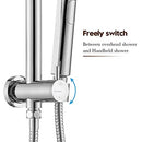 Decaura 9" Rain Shower Head Set 2 in 1 Shower Rail Wall Mounted 3-Mode Handheld Spray Round Bathroom(Chrome)