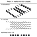 Toplife Expandable Pans Organizer Rack, 10 Adjustable Compartments, Cookware Holder for Pantry or Cabinet, Black