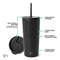 Simple Modern 590mL Classic Travel Mug Tumbler with Straw Lid and Flip Lid - Flask Coffee Beer Insulated Beer Pint Cup - 18/8 Stainless Steel - Midnight