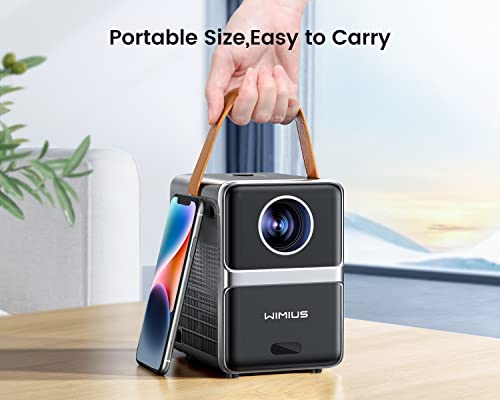 【Electric Focus】 Mini Projector, 9500 Lumens 5G WiFi Bluetooth Portable Projector Support Full HD 1080P, WiMiUS Home Cinema Projector Compatible with TV Stick/Smartphone/HDMI/USB/AV