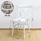 Memobarco Assembled Dining Chairs Set of 2, 450lbs Commercial Grade Farmhouse Side Chair, Heavy Duty X-Back Restaurant Chair, Cross Back Stacking Chairs for Bistro, Cafe, Banquet, Hotel - White