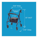 Carex Steel Rollator Walker with Seat and Wheels - Rolling Walker for Seniors - Walker Supports 350lbs, Foldable, For Those 5'0" to 6'1"