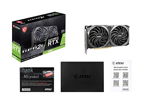 MSI nVidia Geforce RTX 3060 Ventus 2X OC 12GB Video Card, PCI-e 4.0, GDDR6, 1807 MHz Boost Clock, 3X DisplayPort 1.4, 1x HDMI 2.1