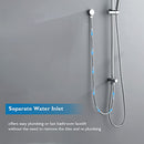 Decaura WELS Twin Hose Shower System 9" Rain Shower Head Set Sliding Rail 3-Mode Handheld Shower Head 2 in 1 Set (Round Head Chrome)
