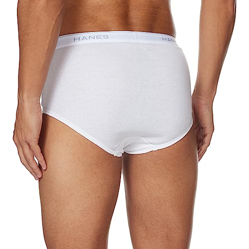 Hanes Men's 6-Pack FreshIQ Tagless Cotton Brief, White, Medium