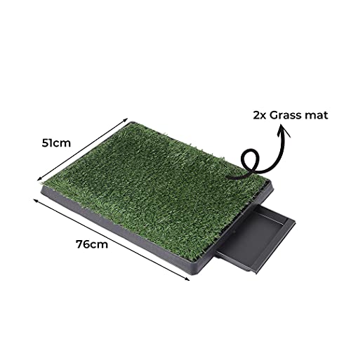 PaWz Indoor Dog Pet Grass Potty Training Portable Toilet Pad Tray Turf Mat Large