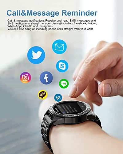 LIGE Smart Watch for Men Bluetooth Call Answering, 1.32'' HD Colour Display Rotating Button Fitness Tracker with 24/7 Heart Rate Blood Pressure Sleep Monitor, IP67 Waterproof Pedometer for iOS Android