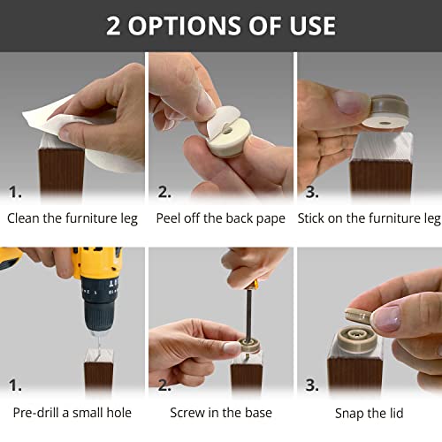 Chair Glides X-PROTECTOR – 25 mm Furniture Glides 8 pcs – Best Screw-On Furniture Sliders – Premium Chair Leg Floor Protectors – Slide Effortlessly with Chair Leg Pads That Protect Your Floor!
