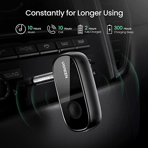 UGREEN Bluetooth 5.0 Receiver Car Adapter Wireless Audio Adapter 3.5mm Aux APTX Low Latency Compatible with TV Car Home Stereo Speakers