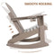 ABCPATIO Adirondack Rocking Chairs Weather Resistant Outdoor Patio Chair with Cup Holder, Seat Width 20" Light Brown